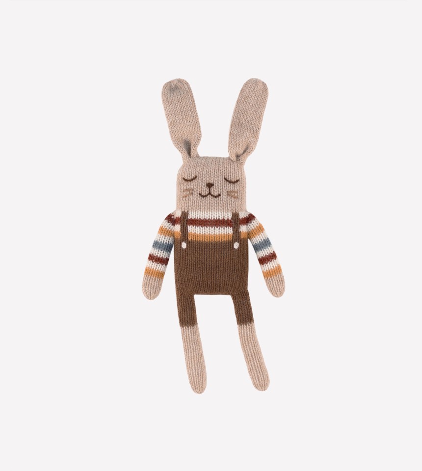 Bunny knit toy | rainbow sweater