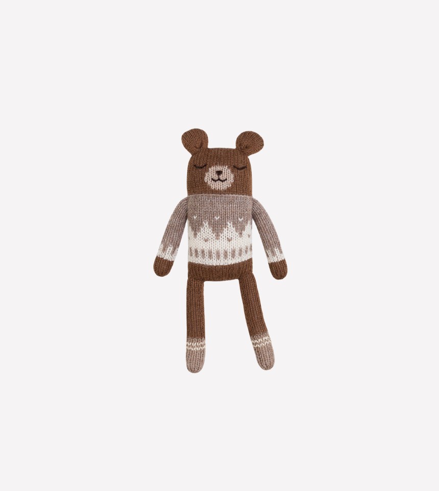 Teddy knit toy | oat jacquard sweater