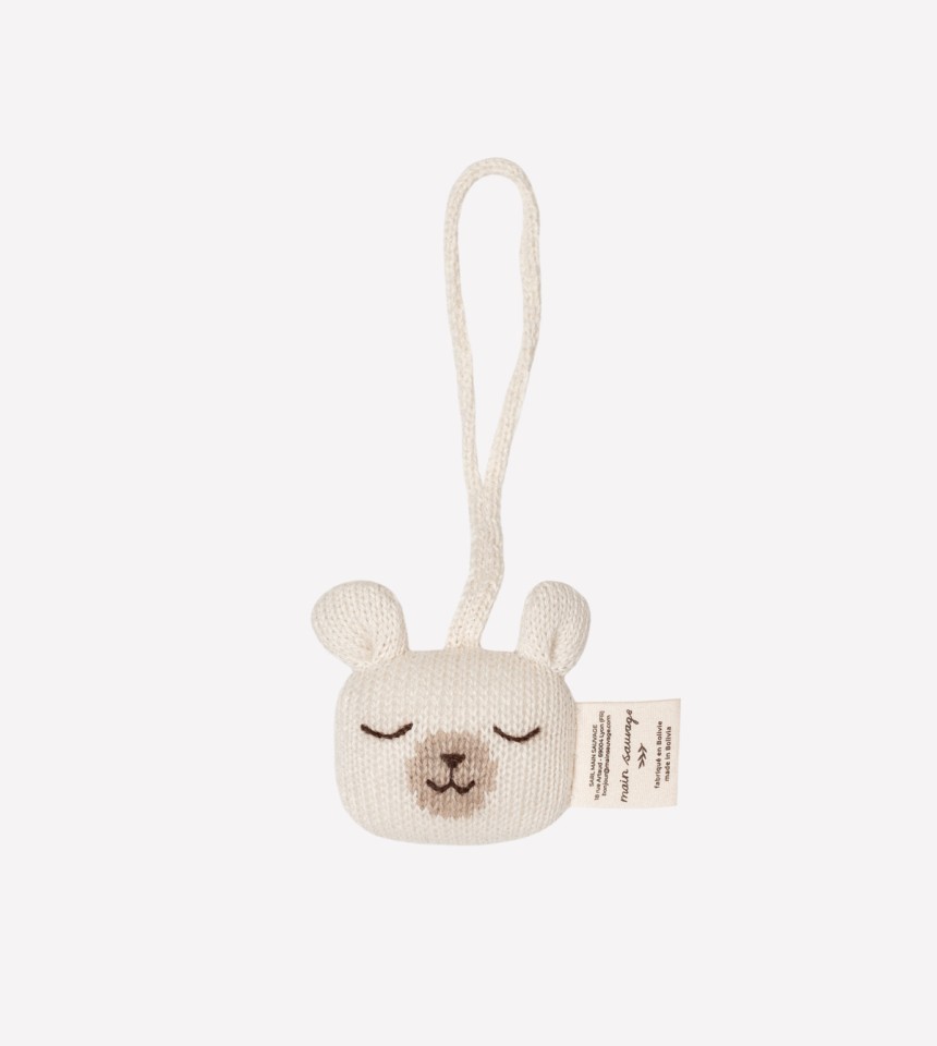 Polar bear hanging rattle