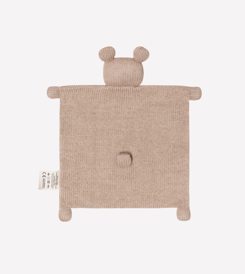 Doudou plat tricoté | ourson sable