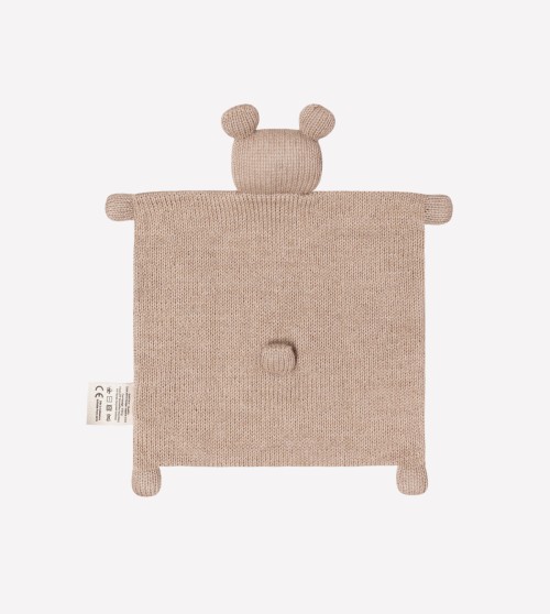 Doudou plat tricoté | ourson sable