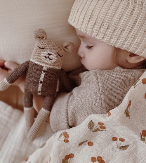 Teddy knit toy | mocha romper