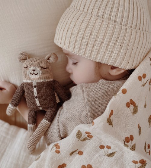 Teddy knit toy | mocha romper