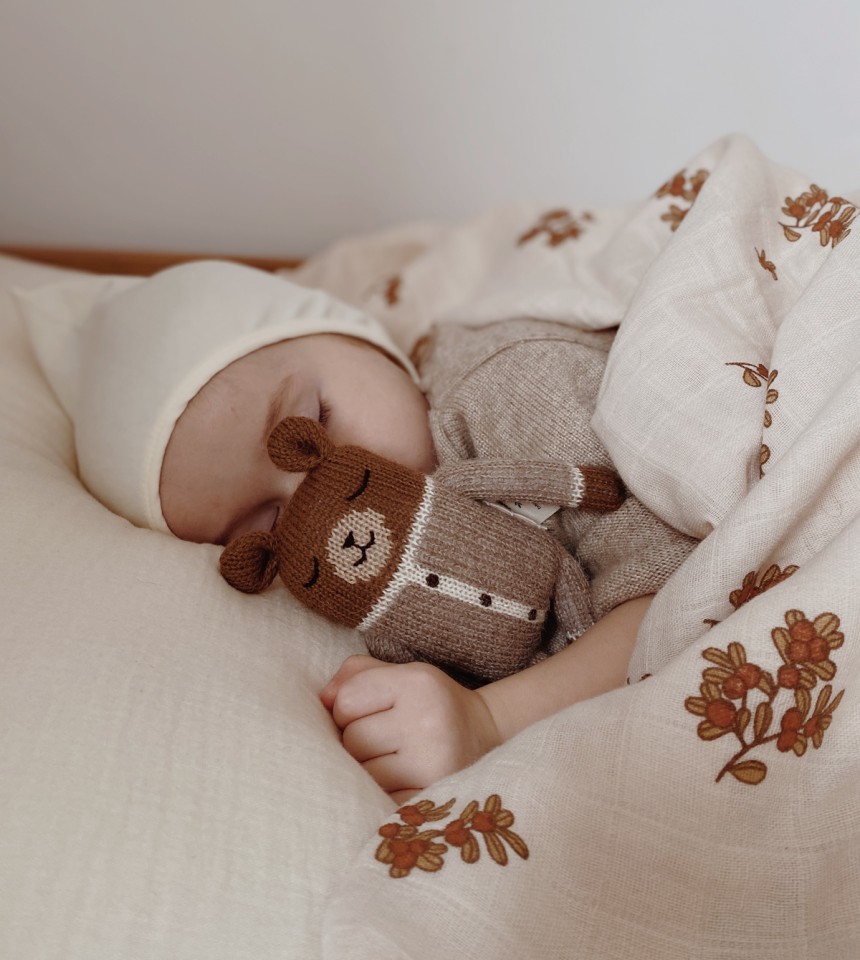 Teddy knit toy | oat romper