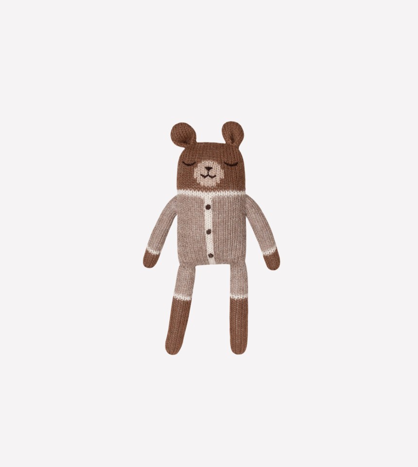 Teddy knit toy | oat romper
