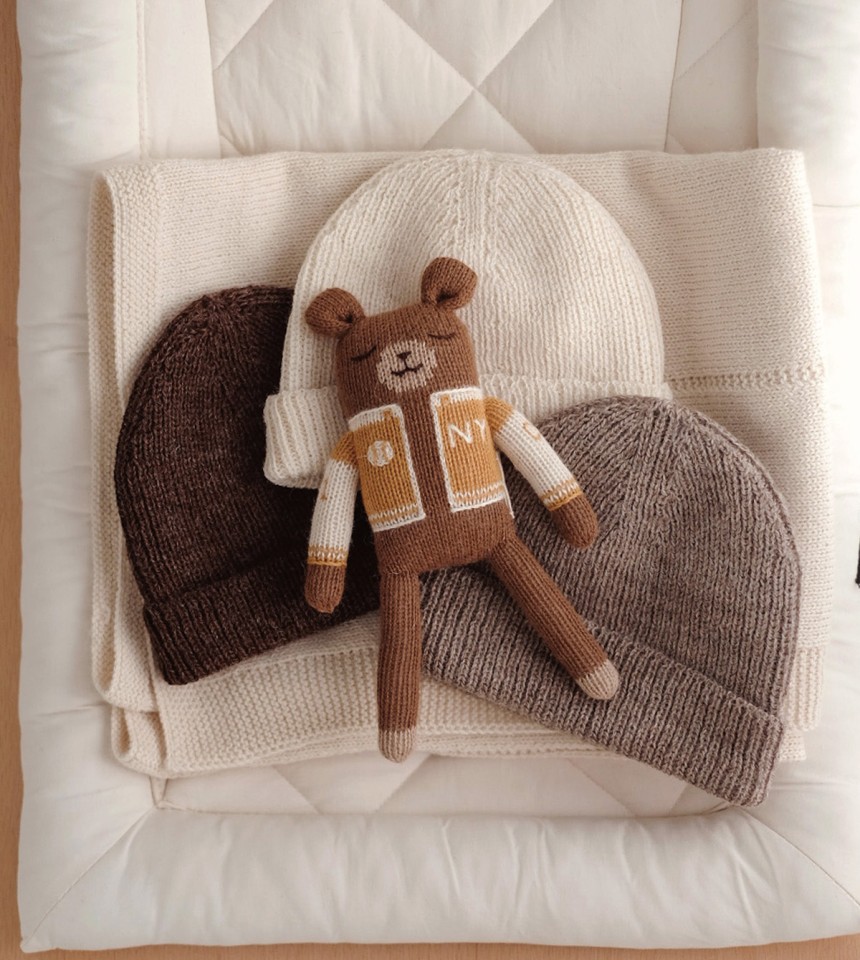 Doudou ourson | baseball ocre