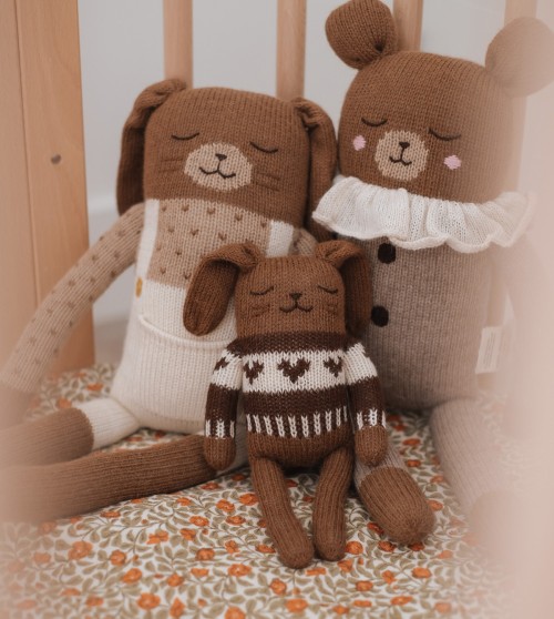 Bunny knit toy | dark mocha jaquard sweater