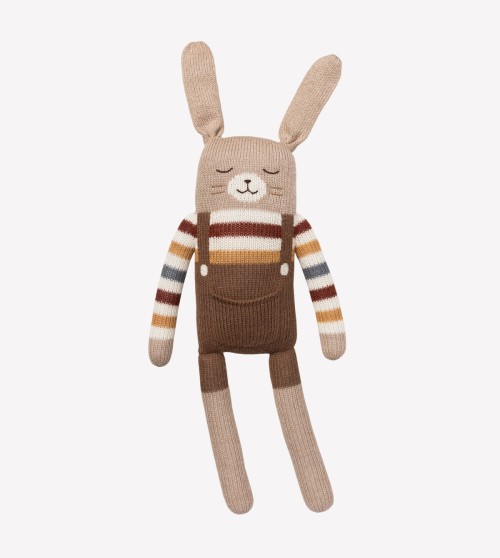 Main Sauvage Large Bunny Knit Toy - Rainbow Sweater Main Sauvage Large Bunny Knit Toy - Rainbow Sweater