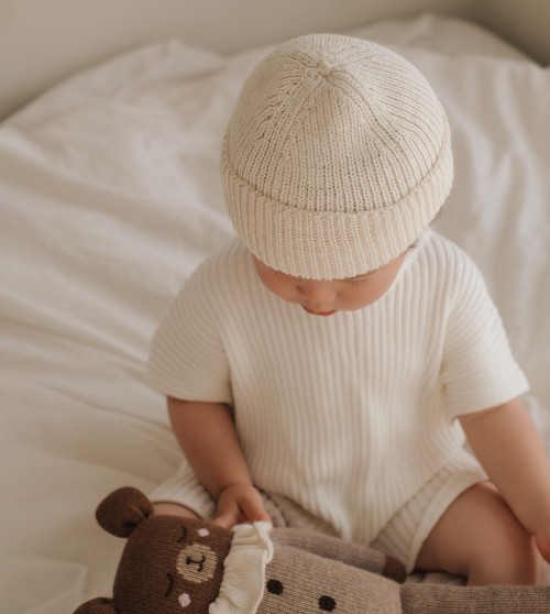 Bonnet bébé côtelé