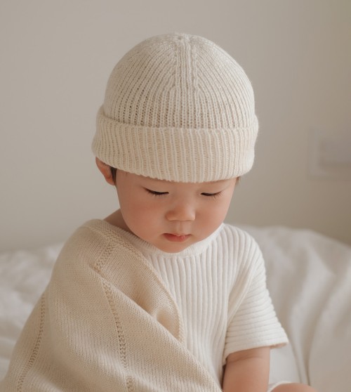 Bonnet bébé côtelé