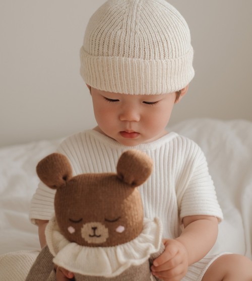 Bonnet bébé côtelé