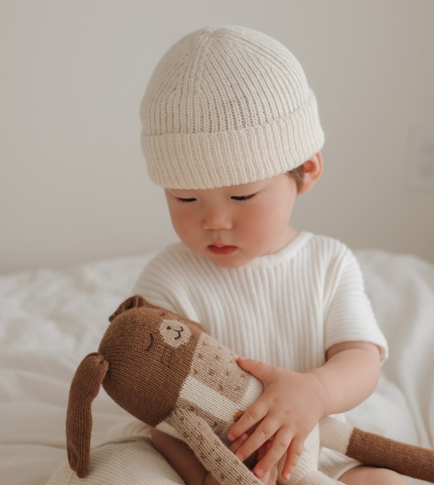 Rib baby beanie