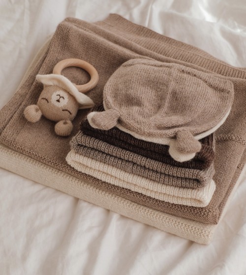 Bonnet bébé tricoté ourson