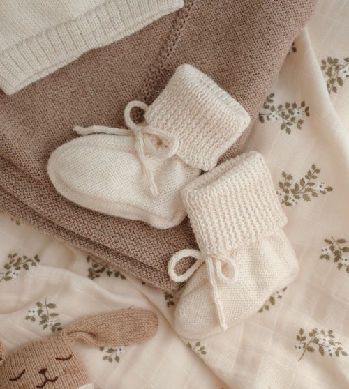 Knitted baby booties