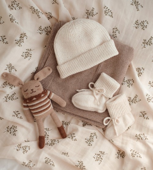 Knitted baby booties