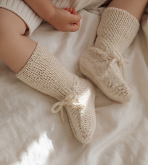 Knitted baby booties