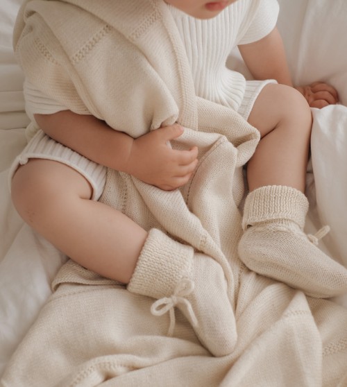 Knitted baby booties