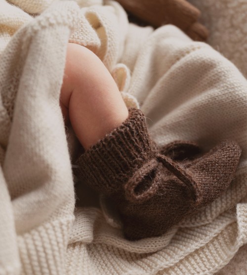 Knitted baby booties