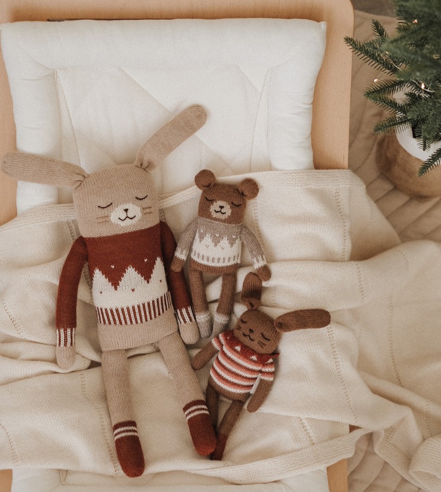 Doudou lapin | pull jacquard sienne Doudou lapin | pull jacquard sienne