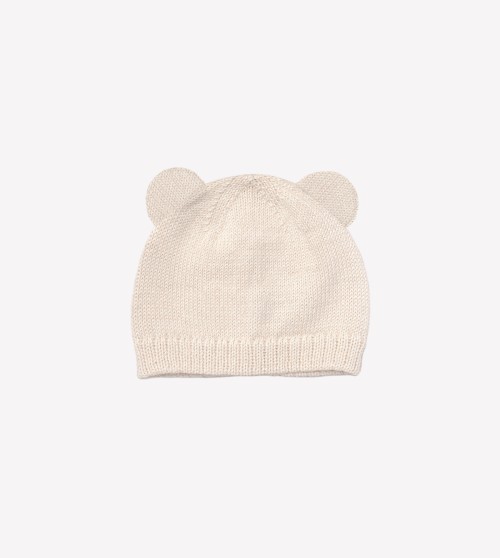 Bonnet bébé tricoté ourson 2
