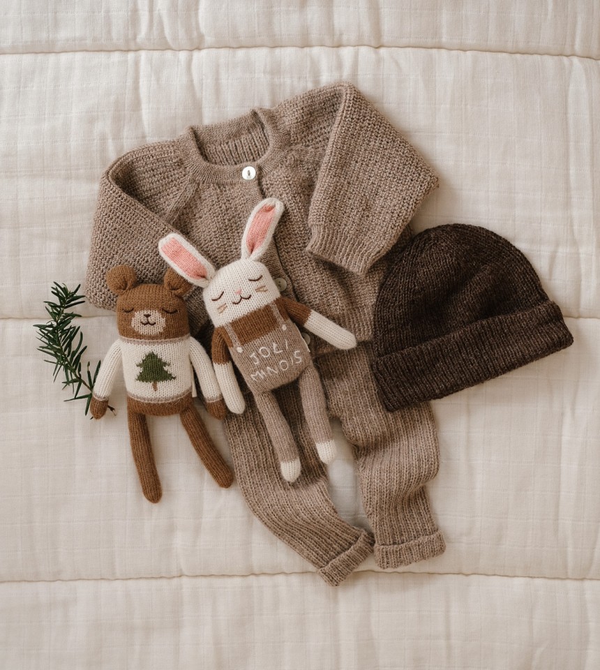Doudou ourson | pull de Noël