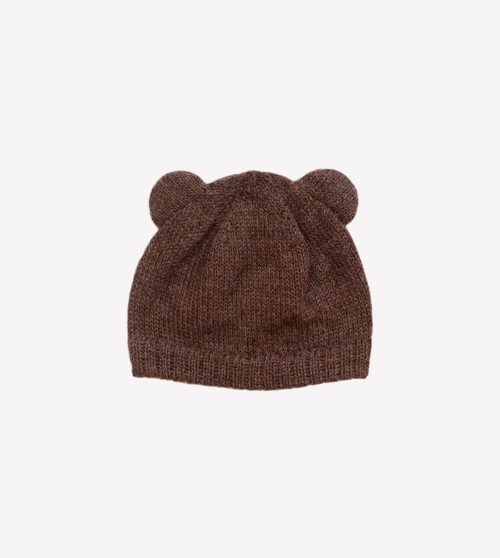 Bonnet bébé tricoté ourson...