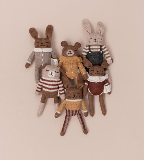 Bunny knit toy | sienna striped pants