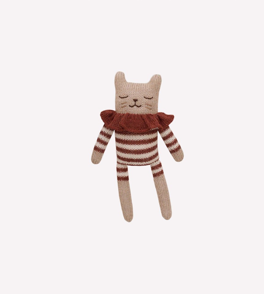 Kitten knit toy | sienna striped romper