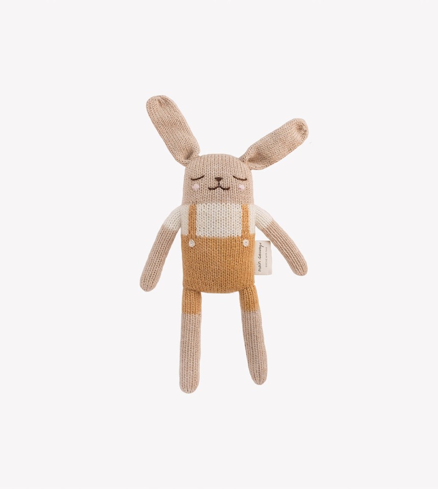 Doudou lapin | salopette ocre