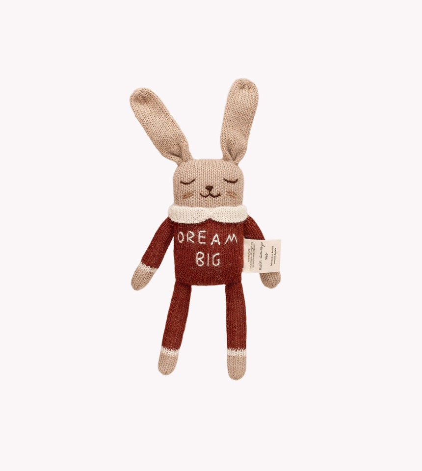 "Dream big" knitted bunny Main Sauvage x Smallable