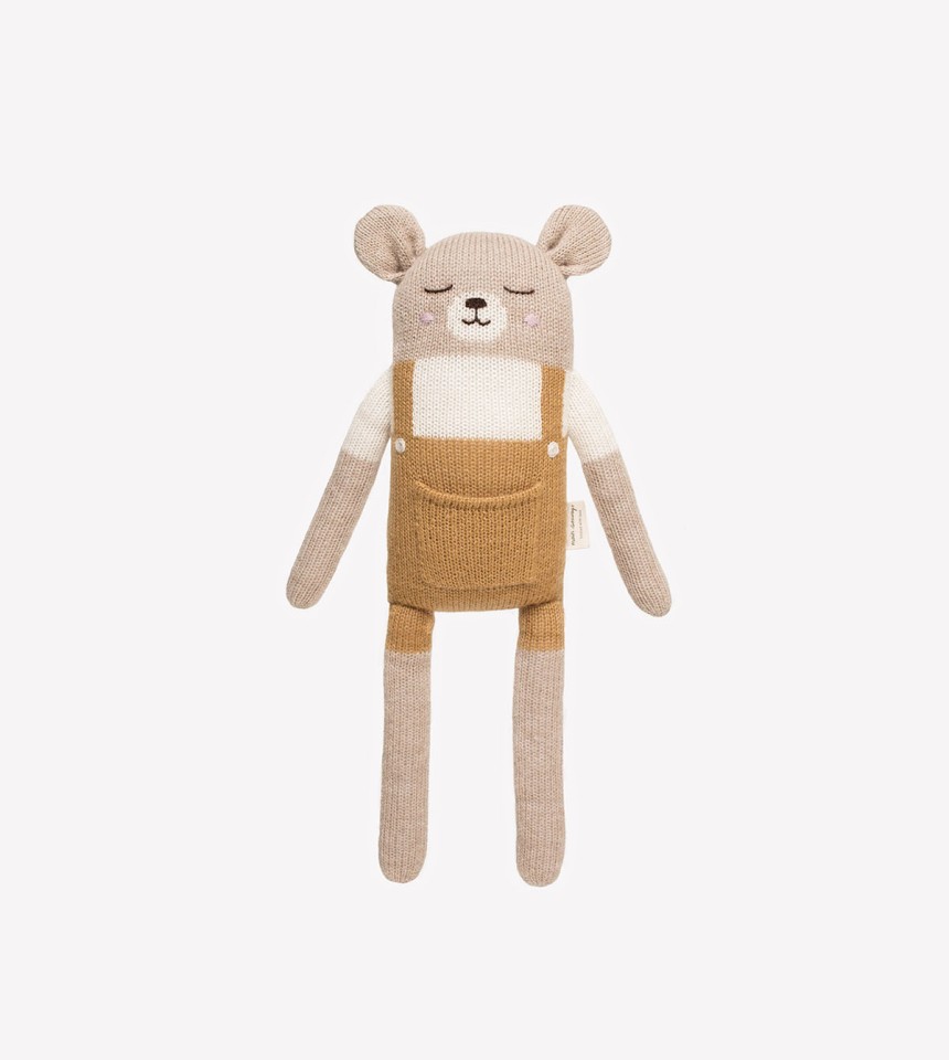 Large teddy knit toy | ochre