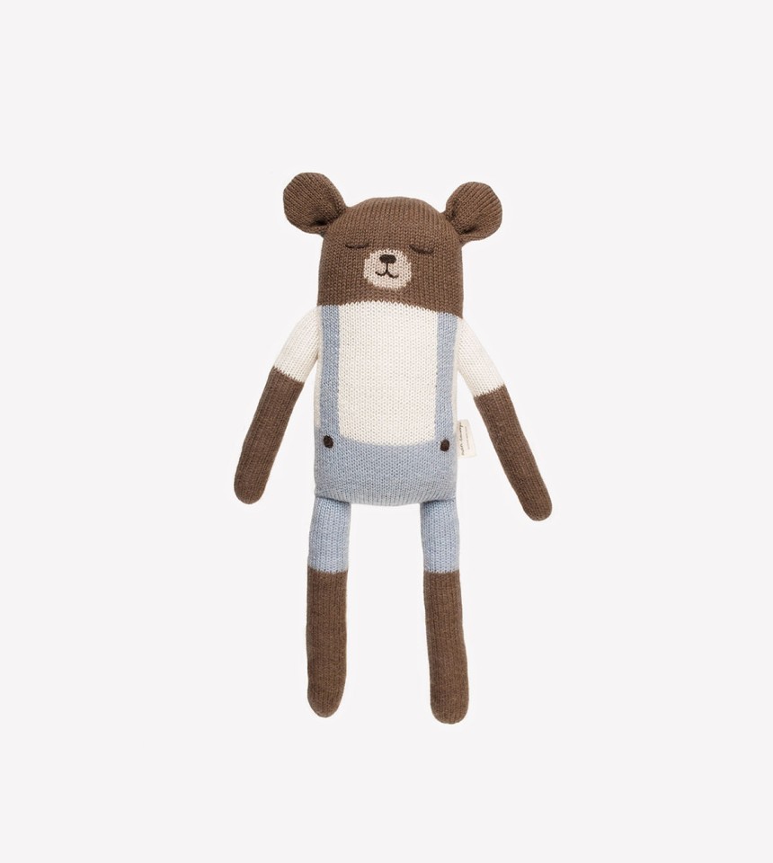 Large teddy knit toy | blue