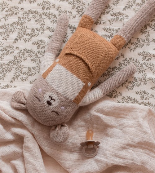 Large teddy knit toy | ochre