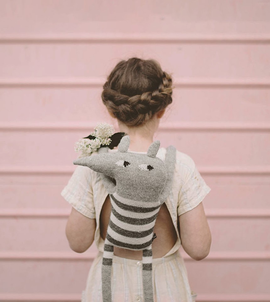 Grand doudou loup | rayé