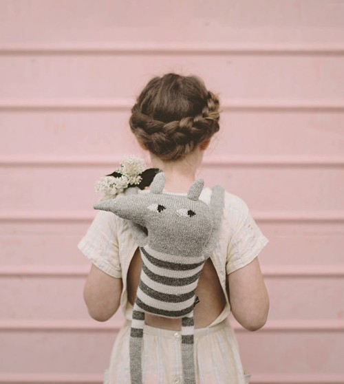 Grand doudou loup | rayé