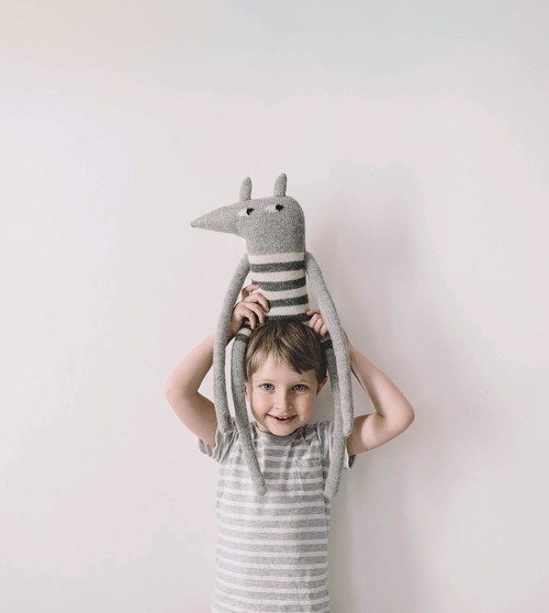 Grand doudou loup | rayé