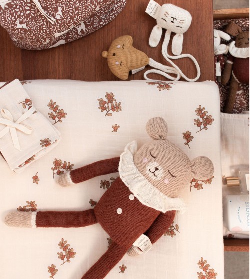 Hochet feuille à suspendre | ocre