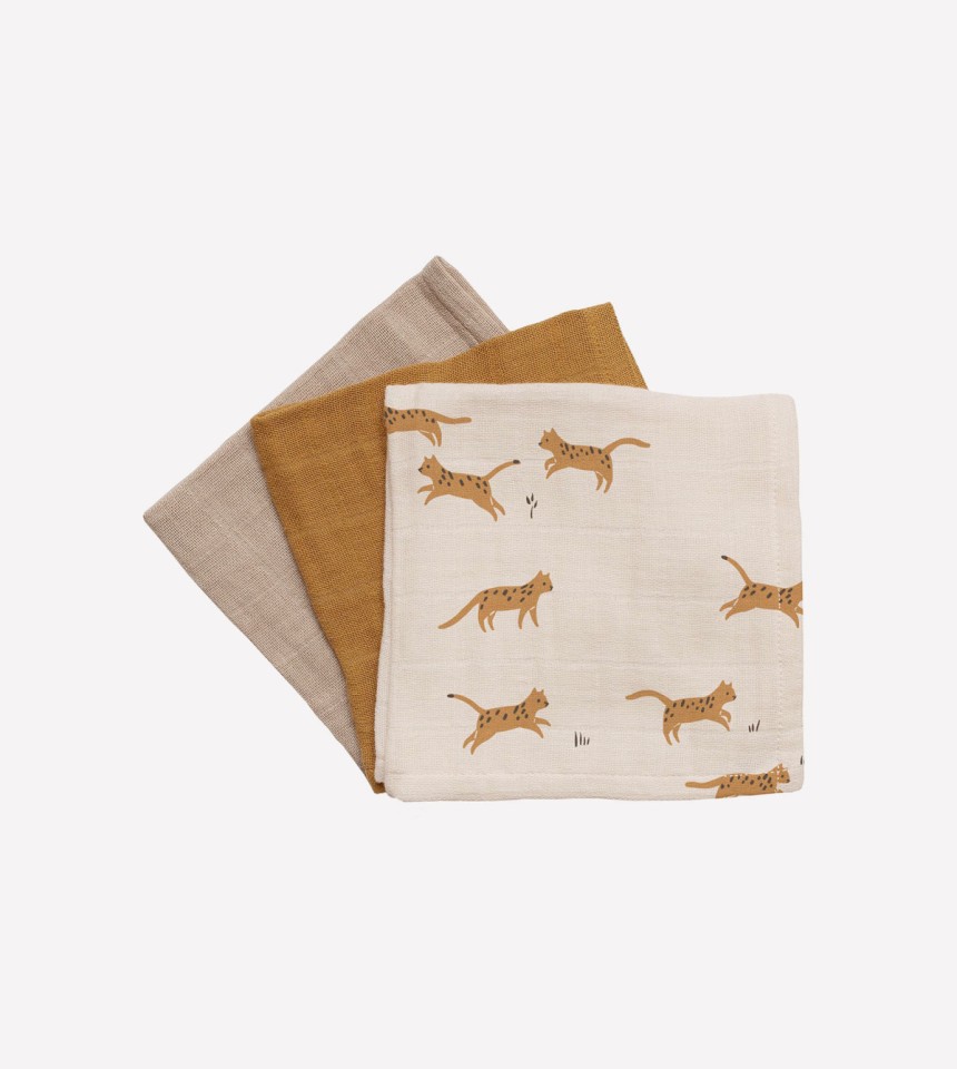 3 pack muslin wipes | savannah