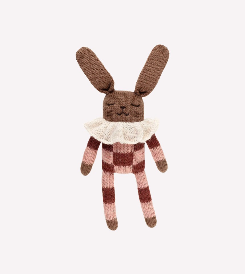 Doudou lapin | pyjama à carreaux sienne
