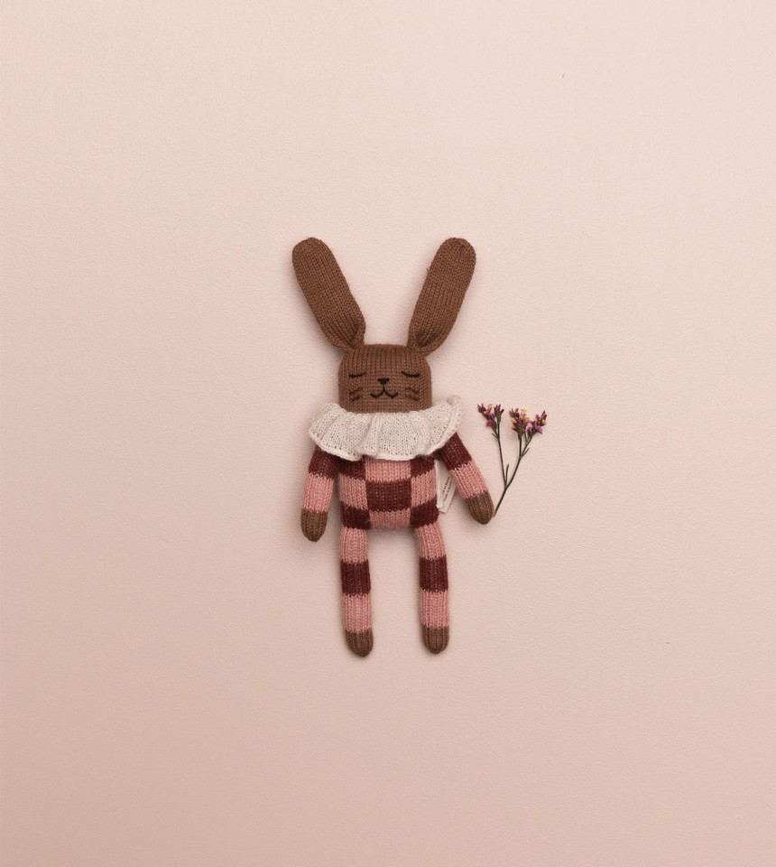 Bunny knit toy | sienna check pyjamas