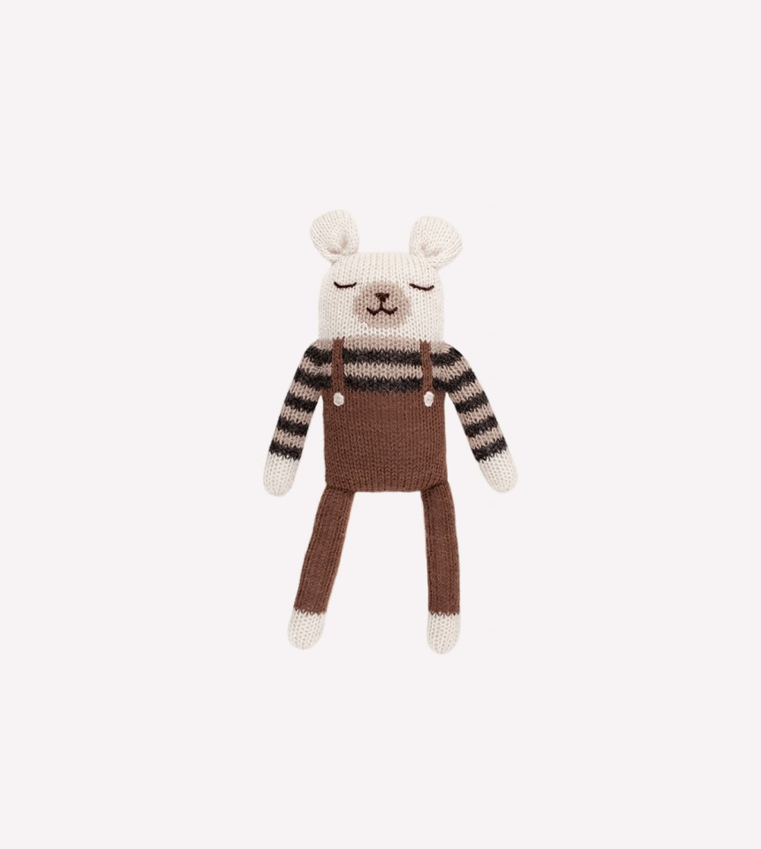 Polar bear knit toy | nut overalls