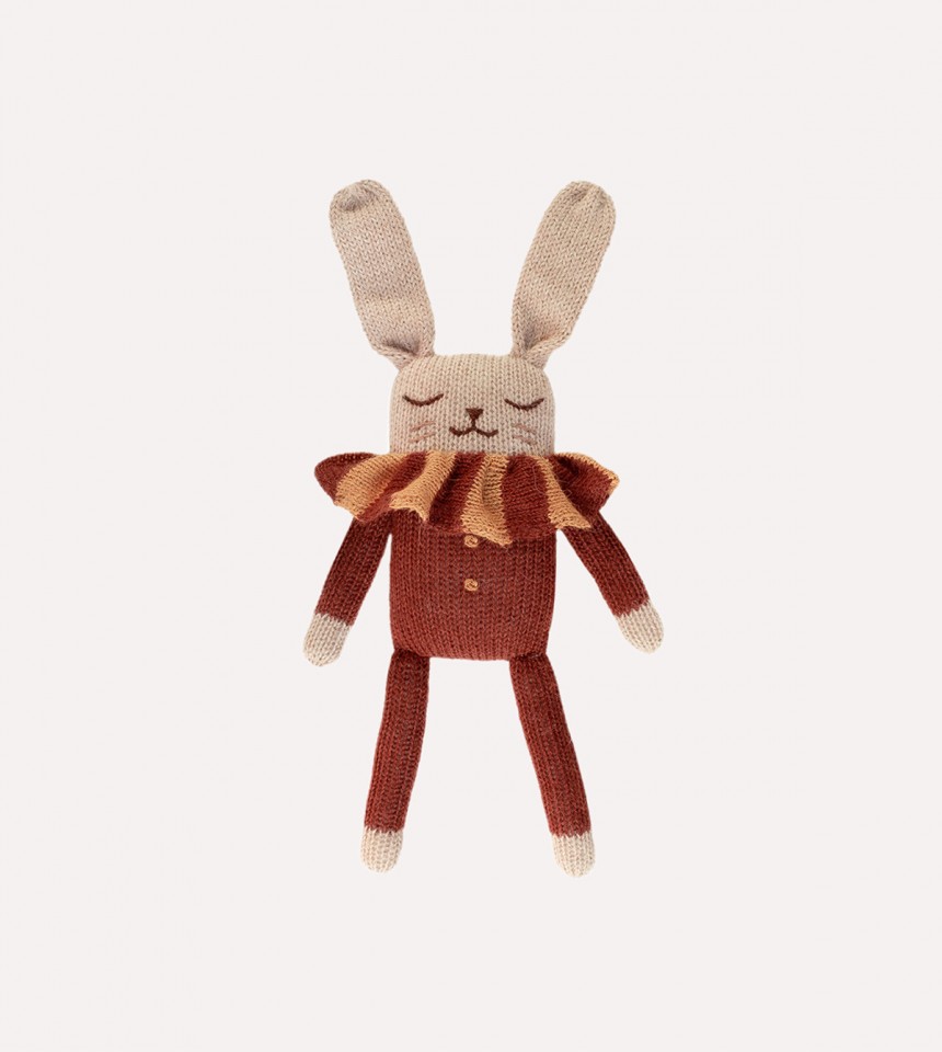 Bunny knit toy | sienna striped collar