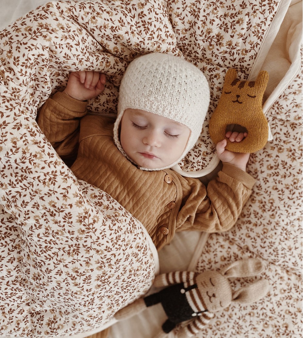Couverture bébé écru en laine polaire toute douce - Cadeau naissance
